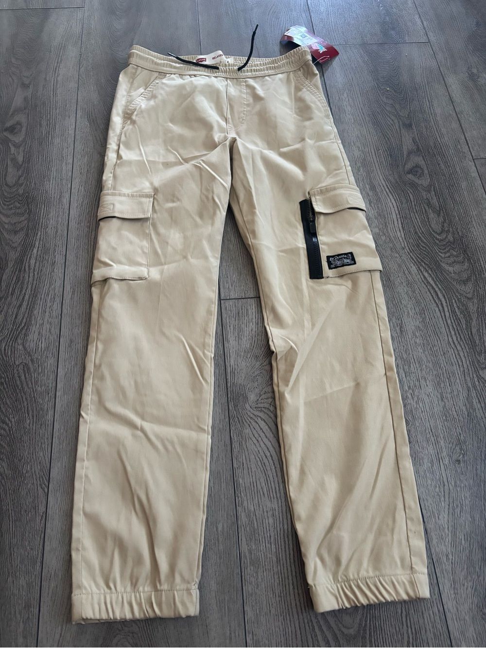 Levi’s boys Tan Cargo Pants with Elastic Cuffs